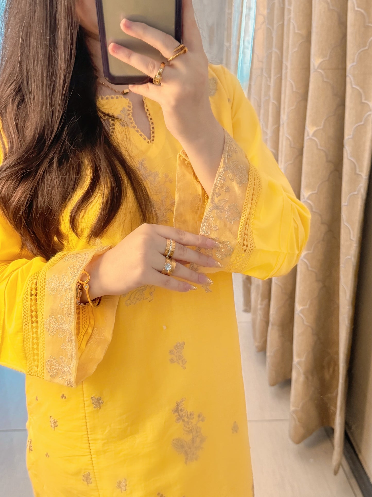 BUTTER-CUP SEQUIN Embroidered 2PC STITCHED DRESS