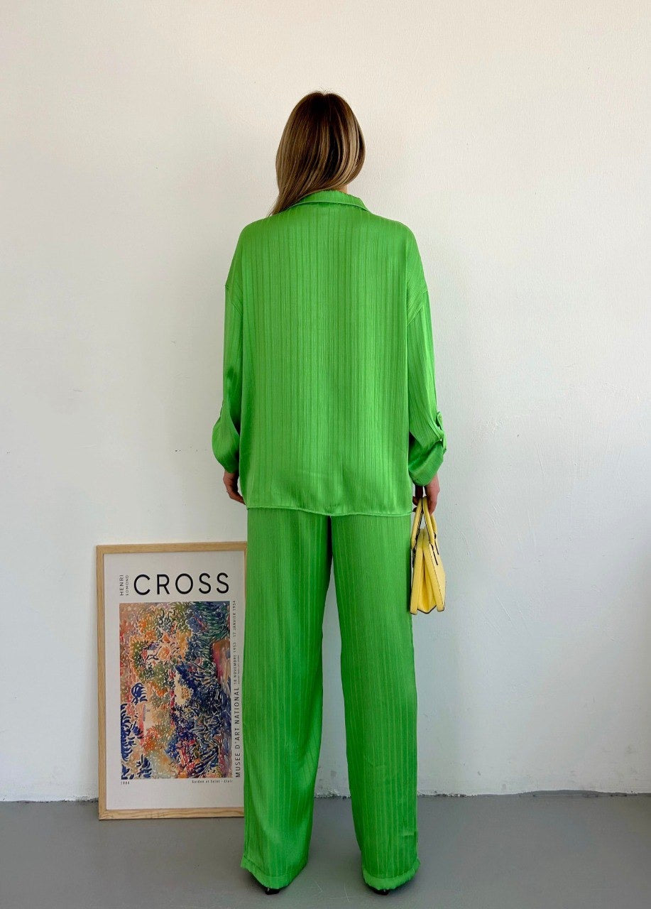 Zara Green Silk Co-ord Set
