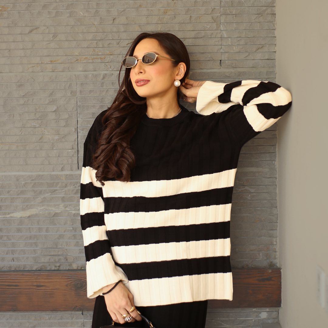 Black & White Sweater Knit Co-ord Set