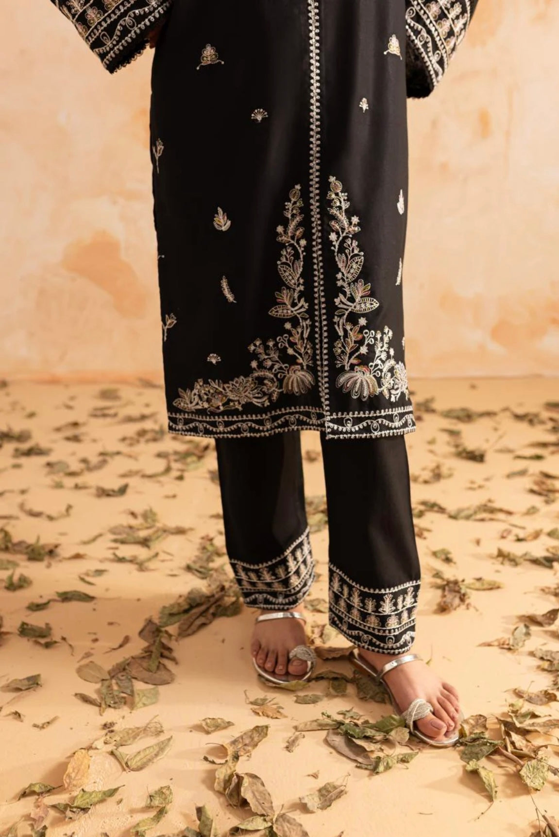 Dastak Black Sequins Embroidered Set