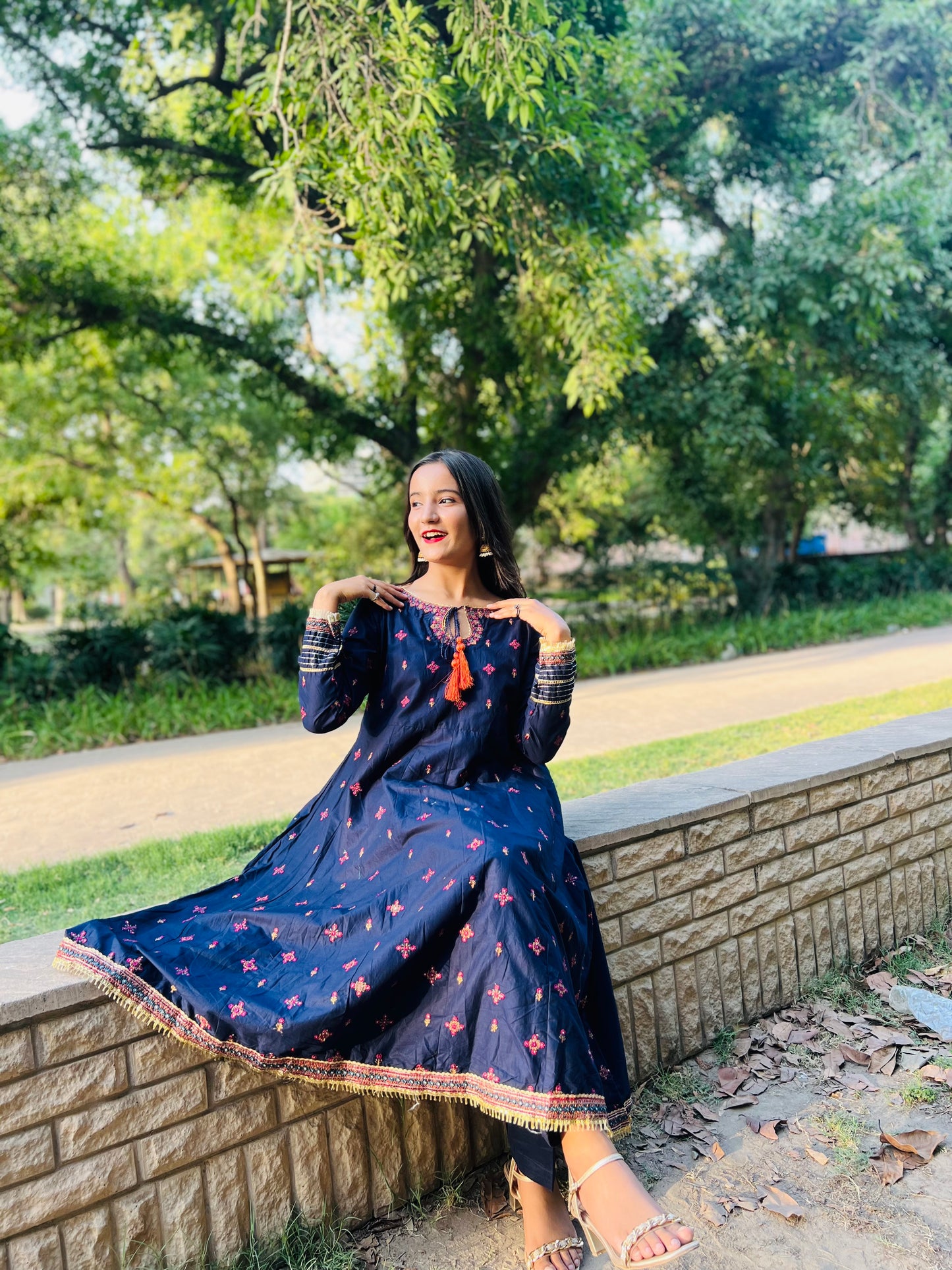 HREEM Maroon Embroidered Frock
