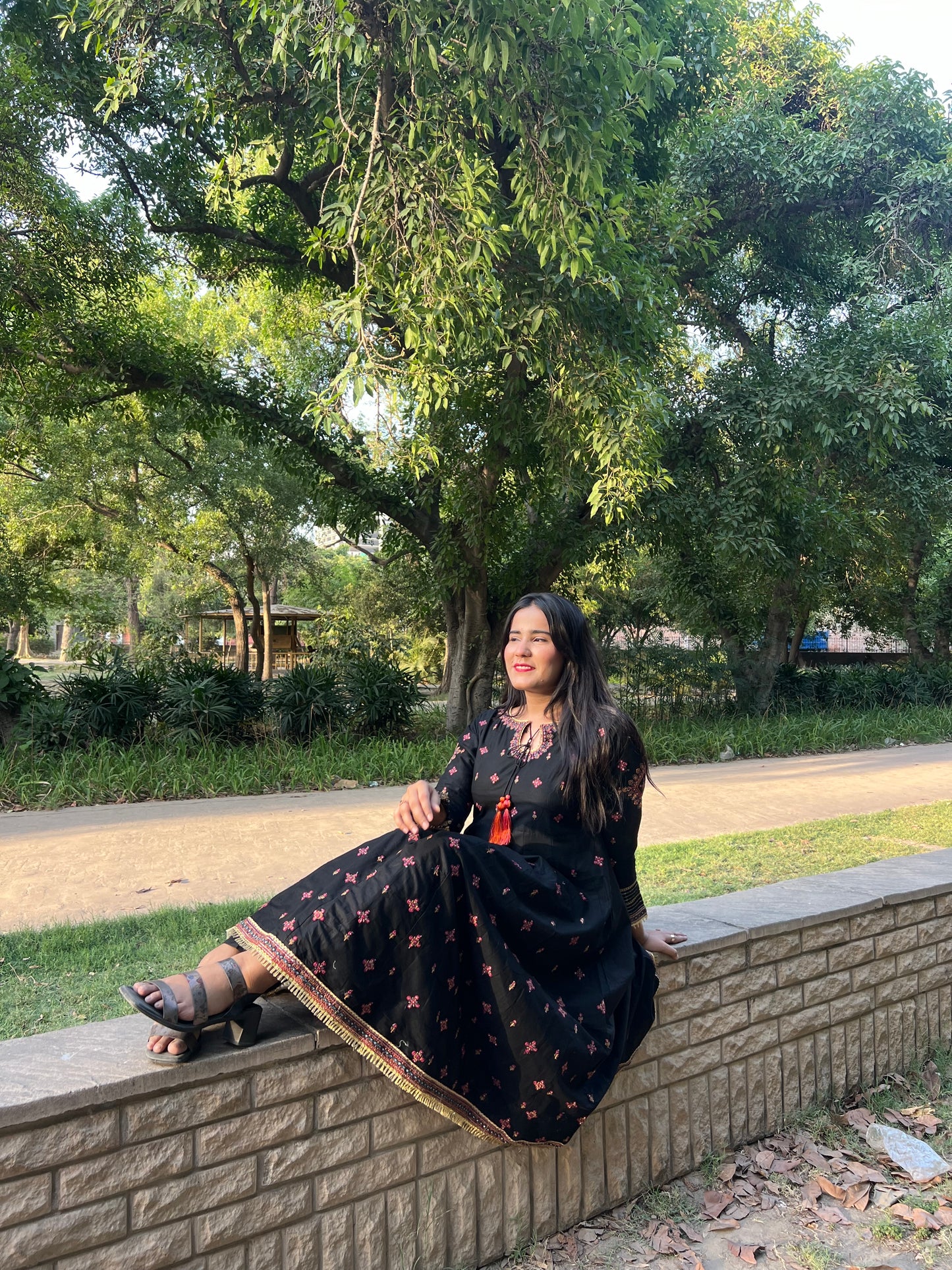 HREEM Maroon Embroidered Frock