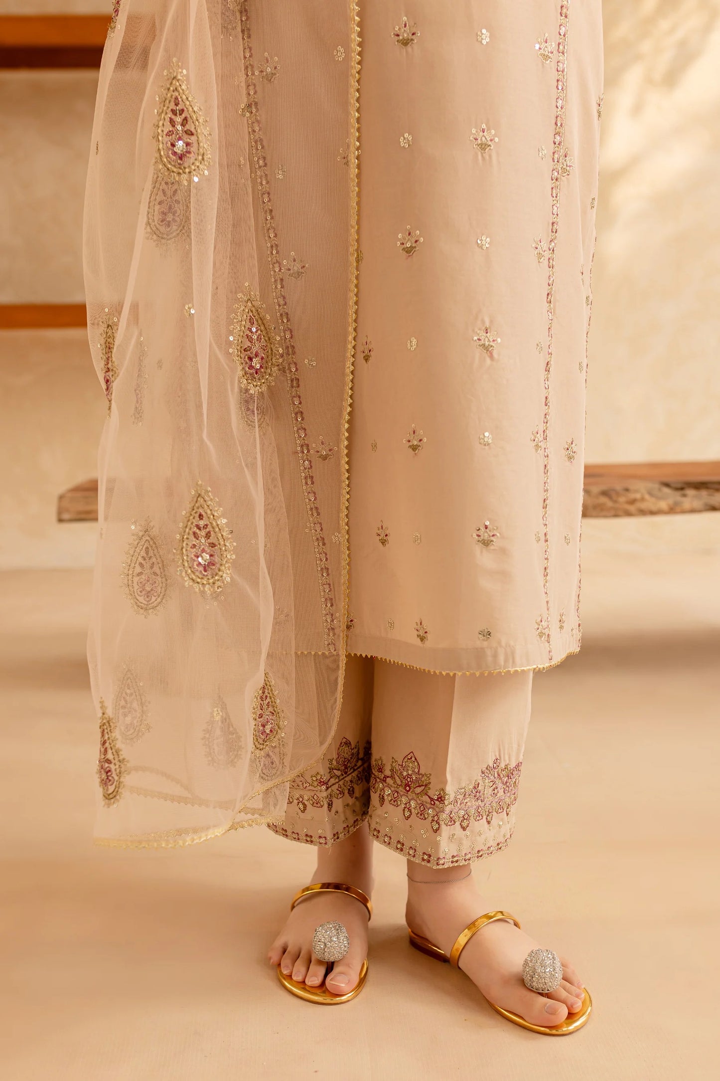 AURINA- 3PC EMBROIREDED DRESS