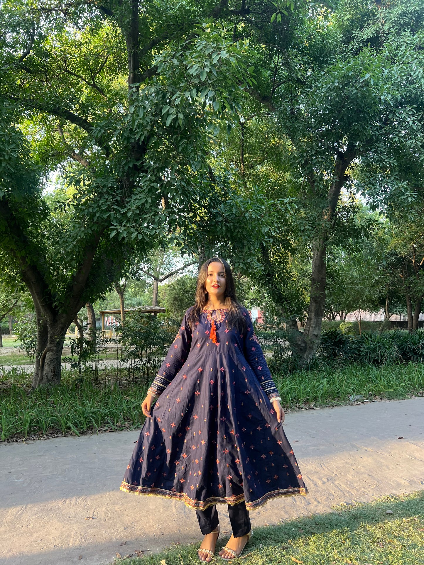 HREEM Maroon Embroidered Frock