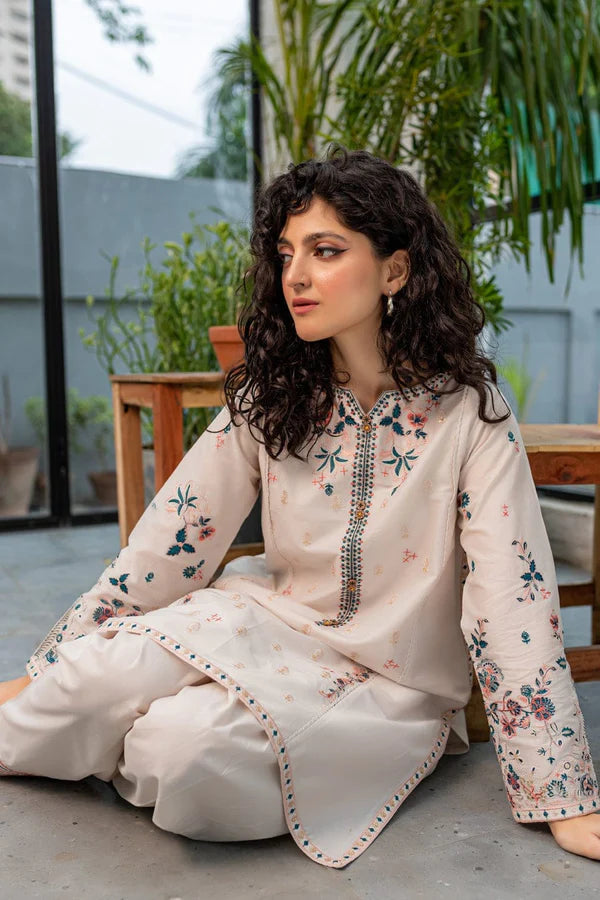 CRYSTAL WHITE 02-PC EMBROIDERED Shalwar Suit