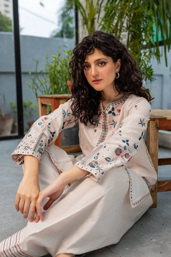 CRYSTAL WHITE 02-PC EMBROIDERED Shalwar Suit