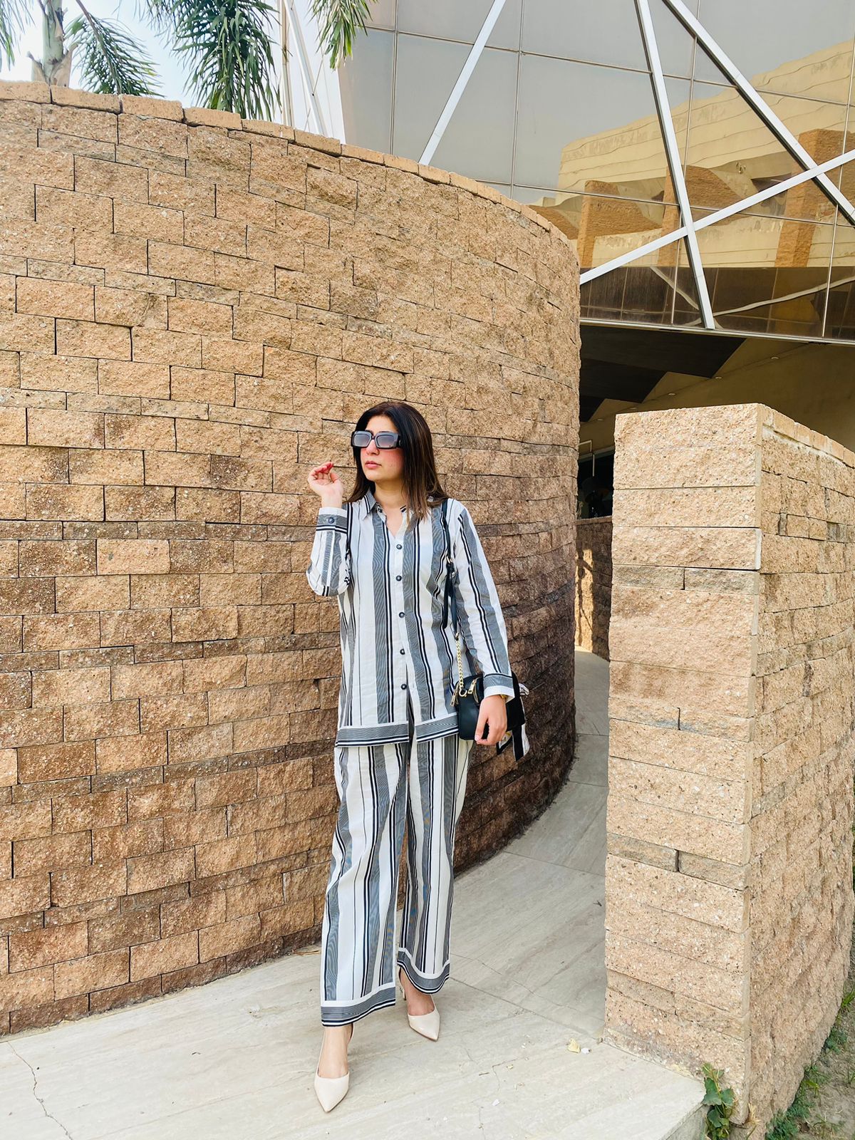 Black Stripes on White Co-ord Set