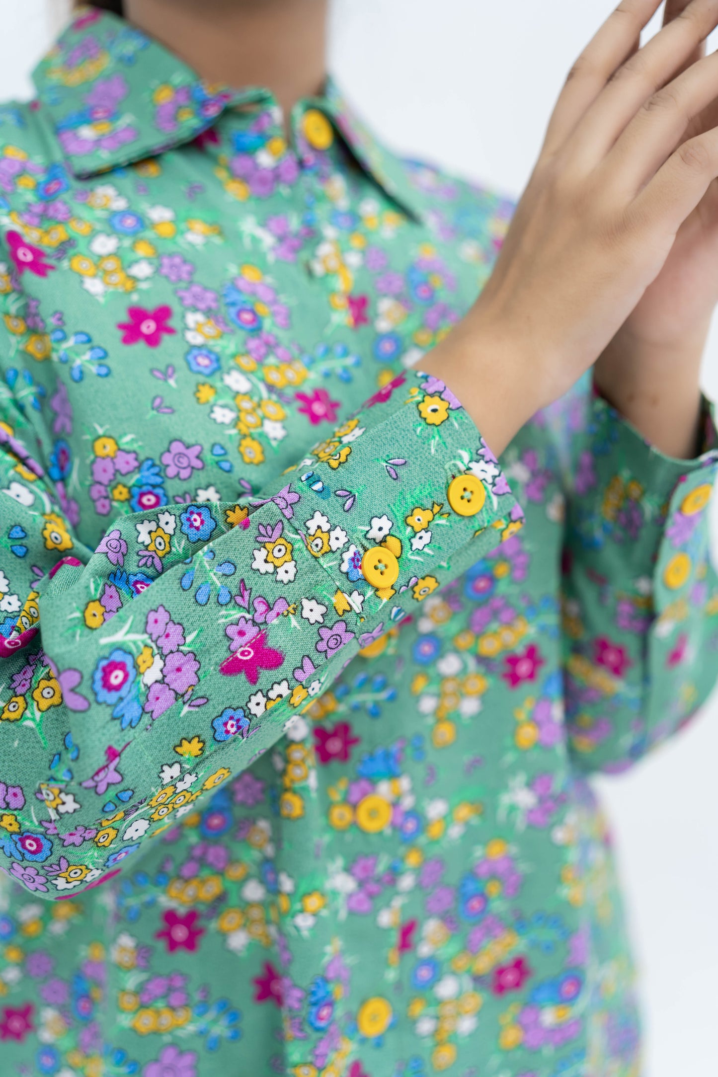 Green Thick Silk Crepe Co-ord Set