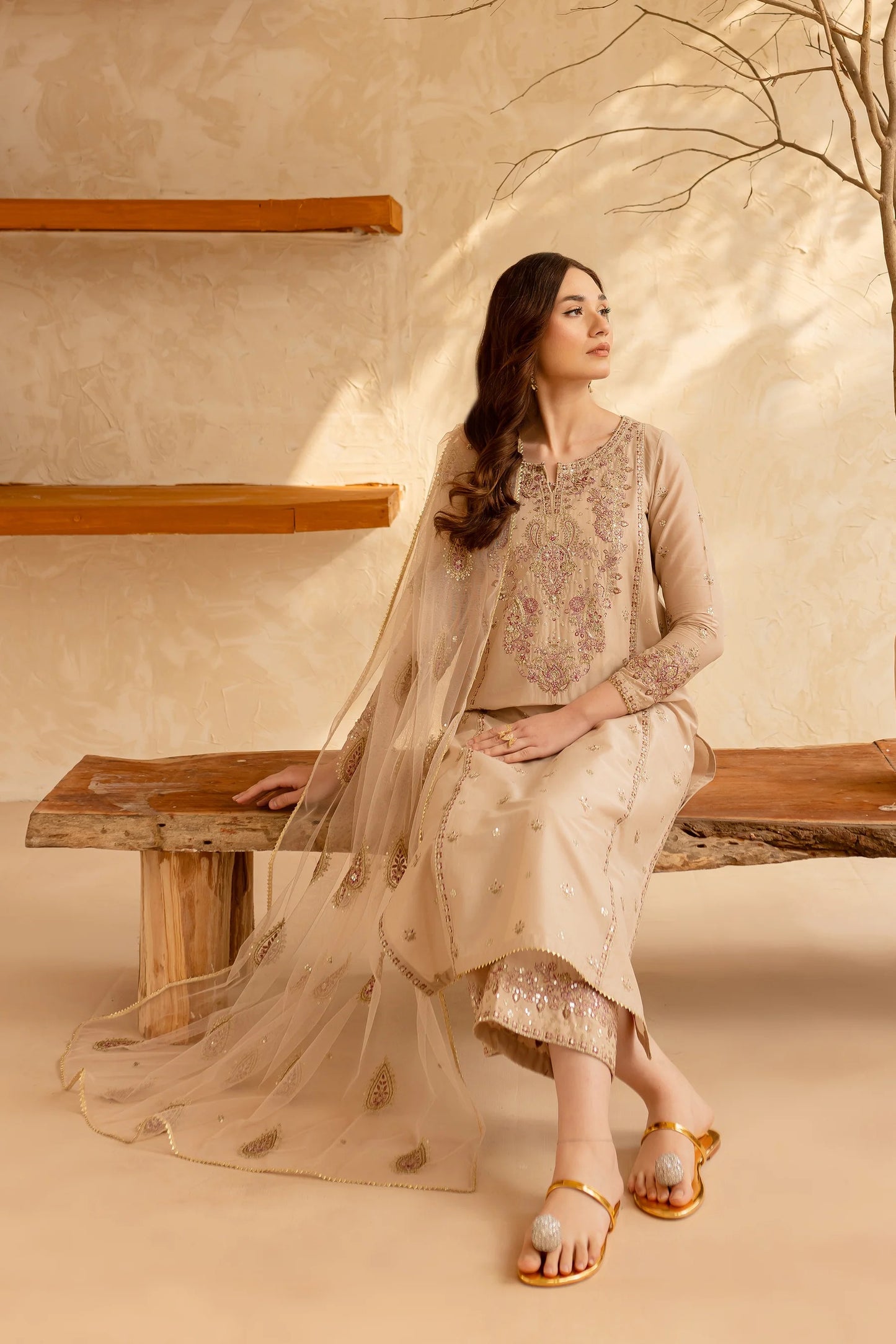 AURINA- 3PC EMBROIREDED DRESS