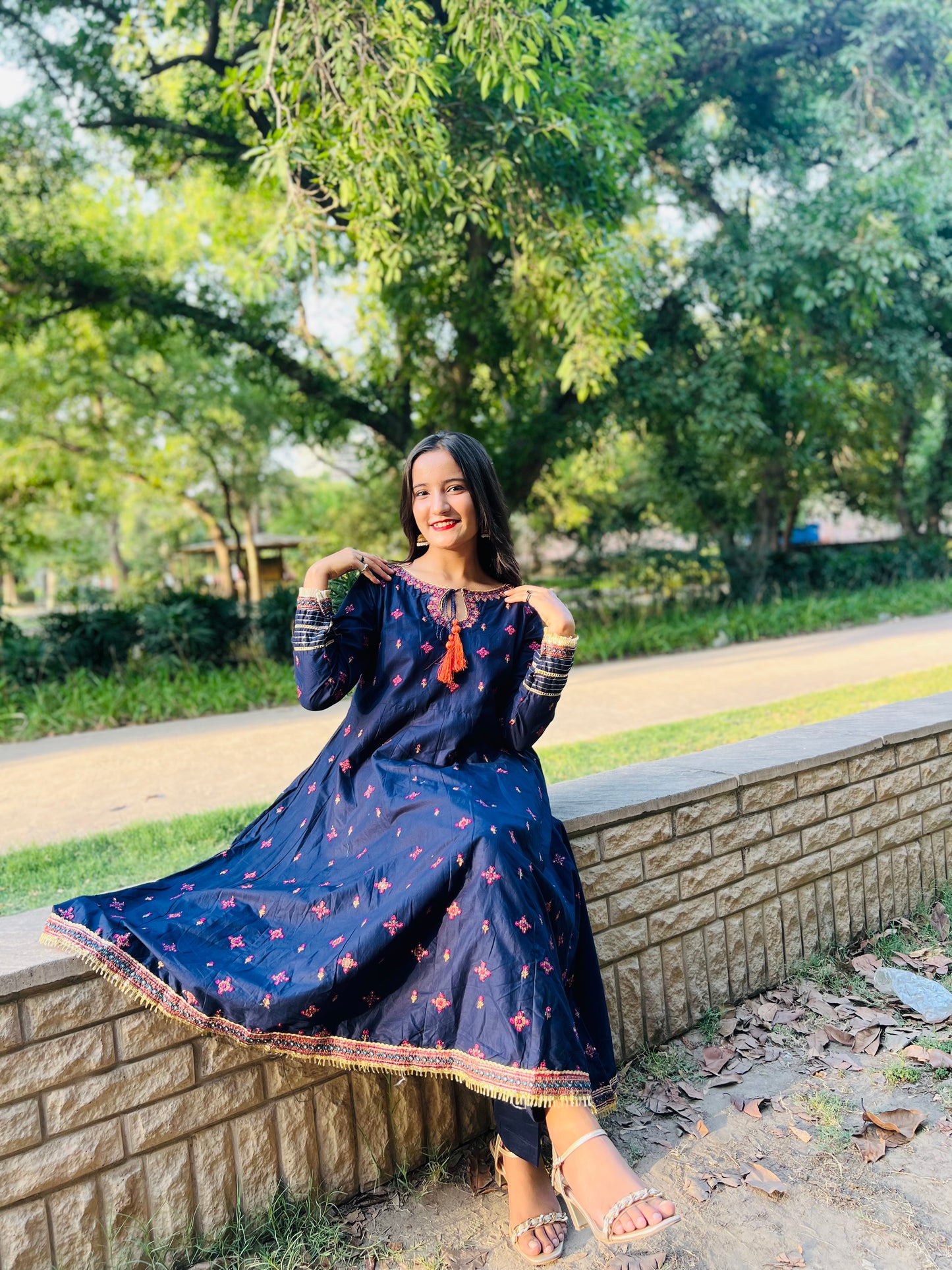 HREEM Maroon Embroidered Frock