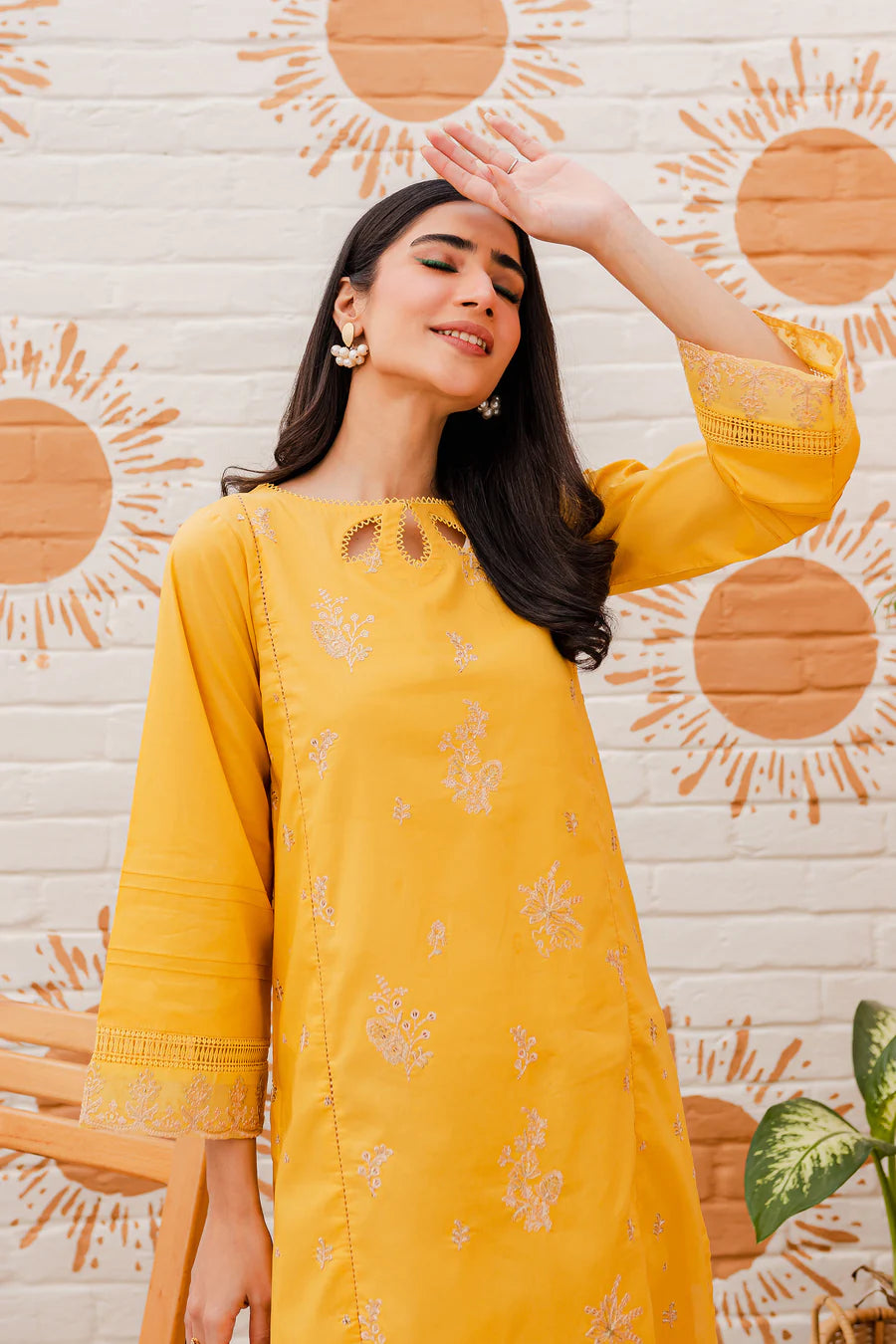 BUTTER-CUP SEQUIN Embroidered 2PC STITCHED DRESS