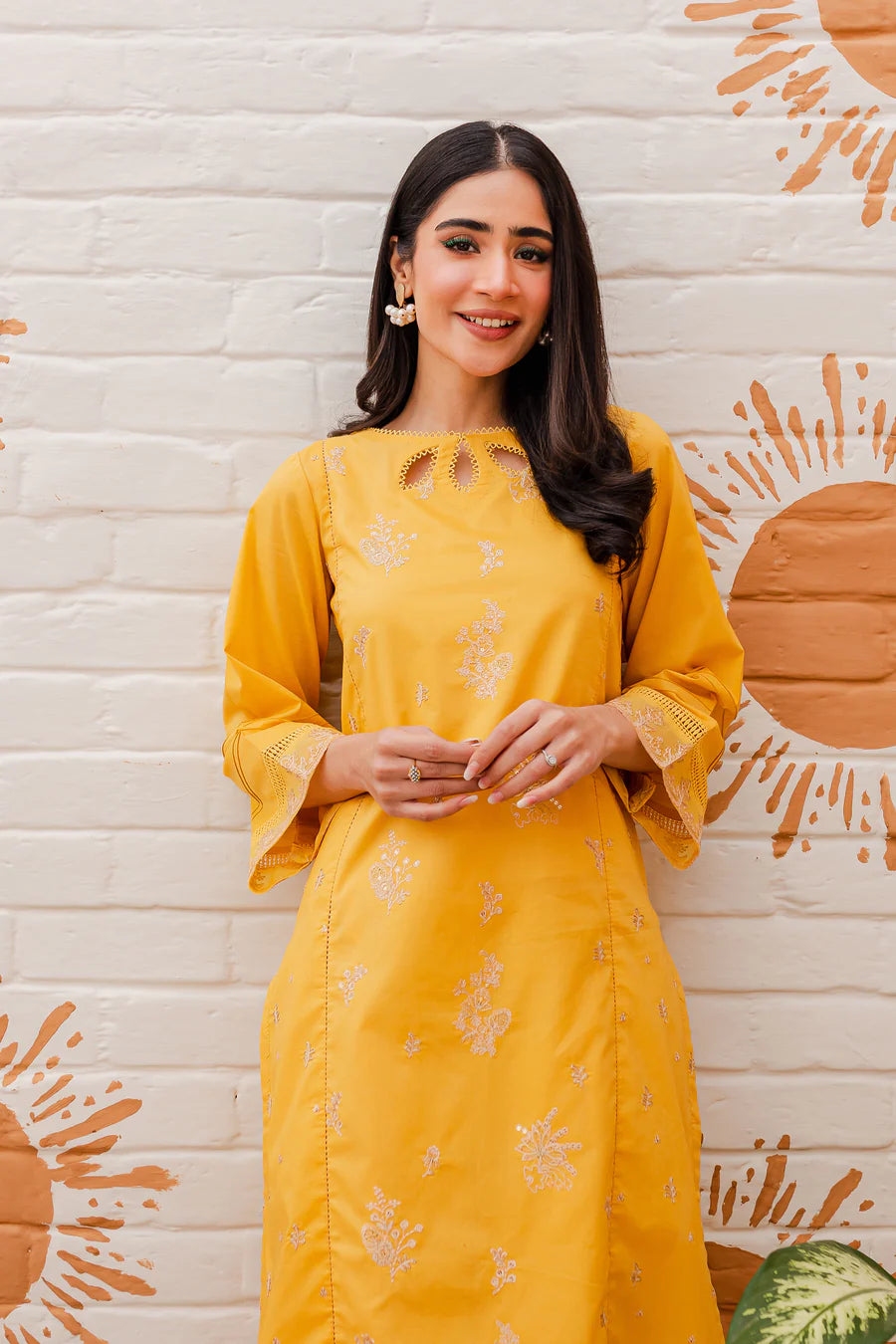 BUTTER-CUP SEQUIN Embroidered 2PC STITCHED DRESS