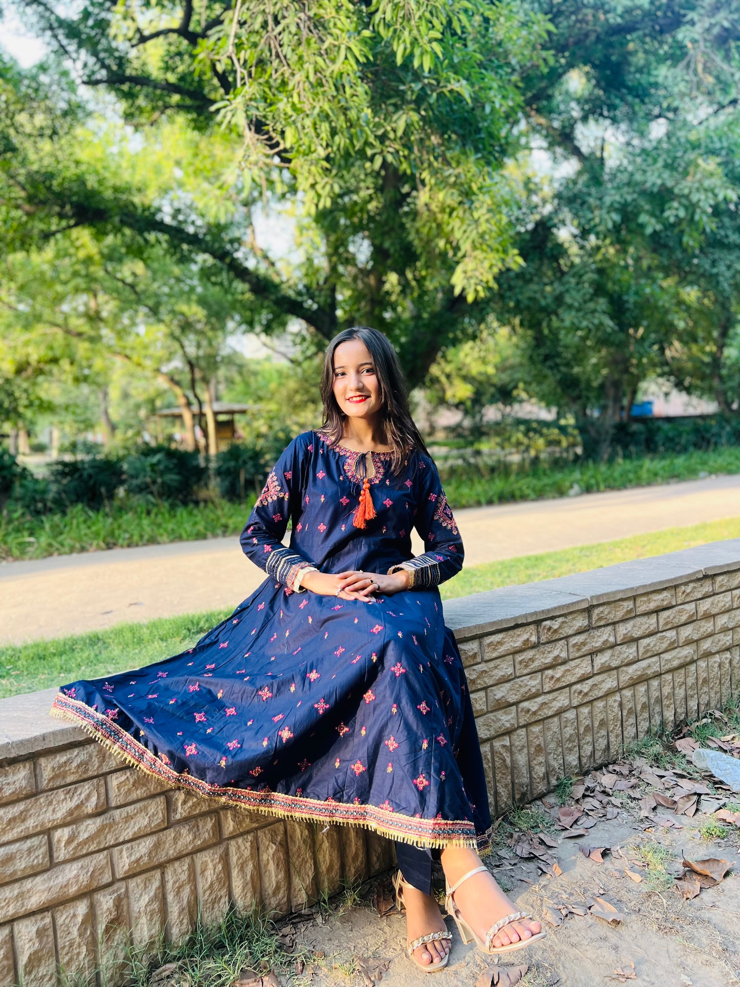 HREEM Maroon Embroidered Frock