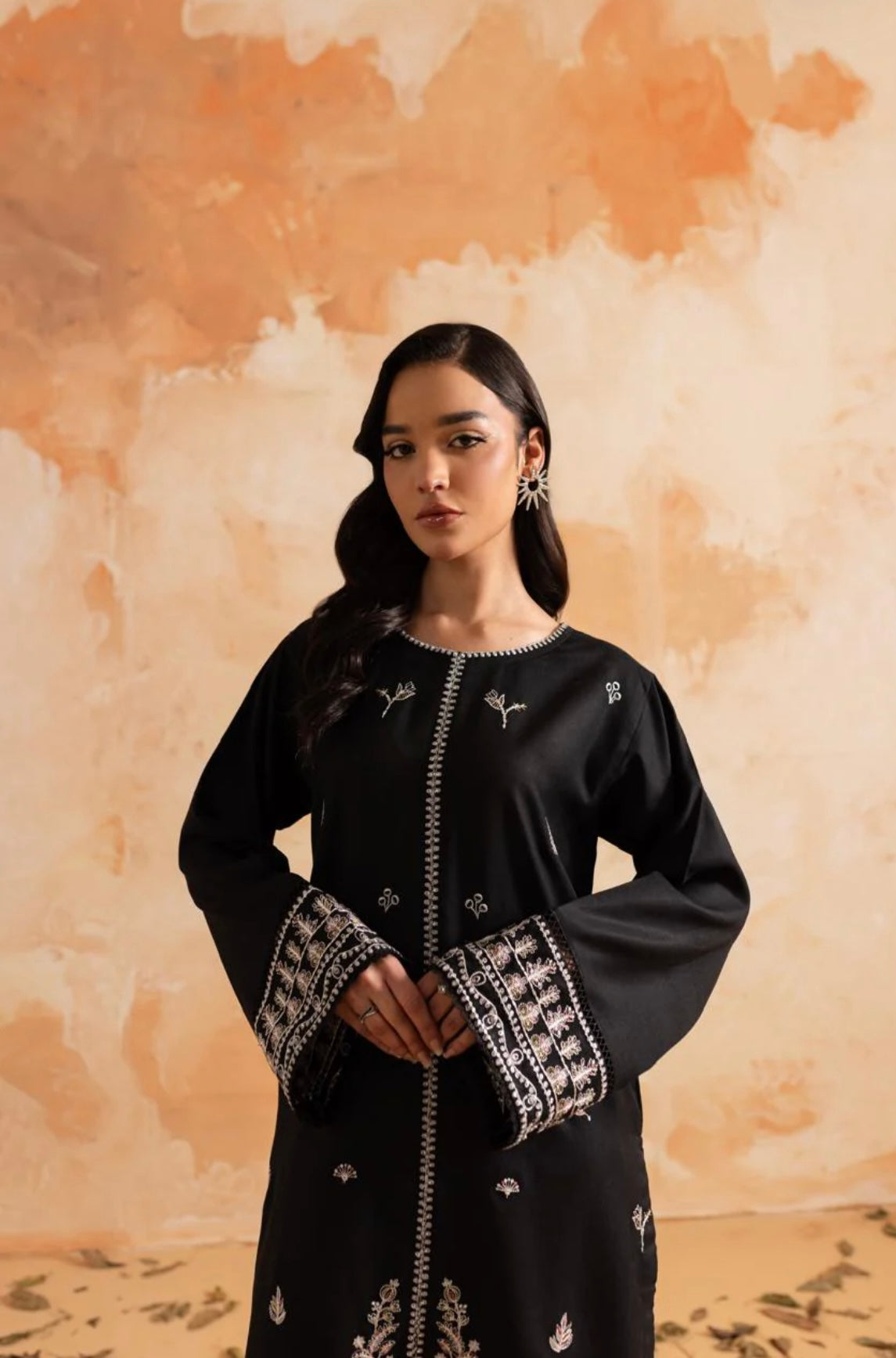 Dastak Black Sequins Embroidered Set