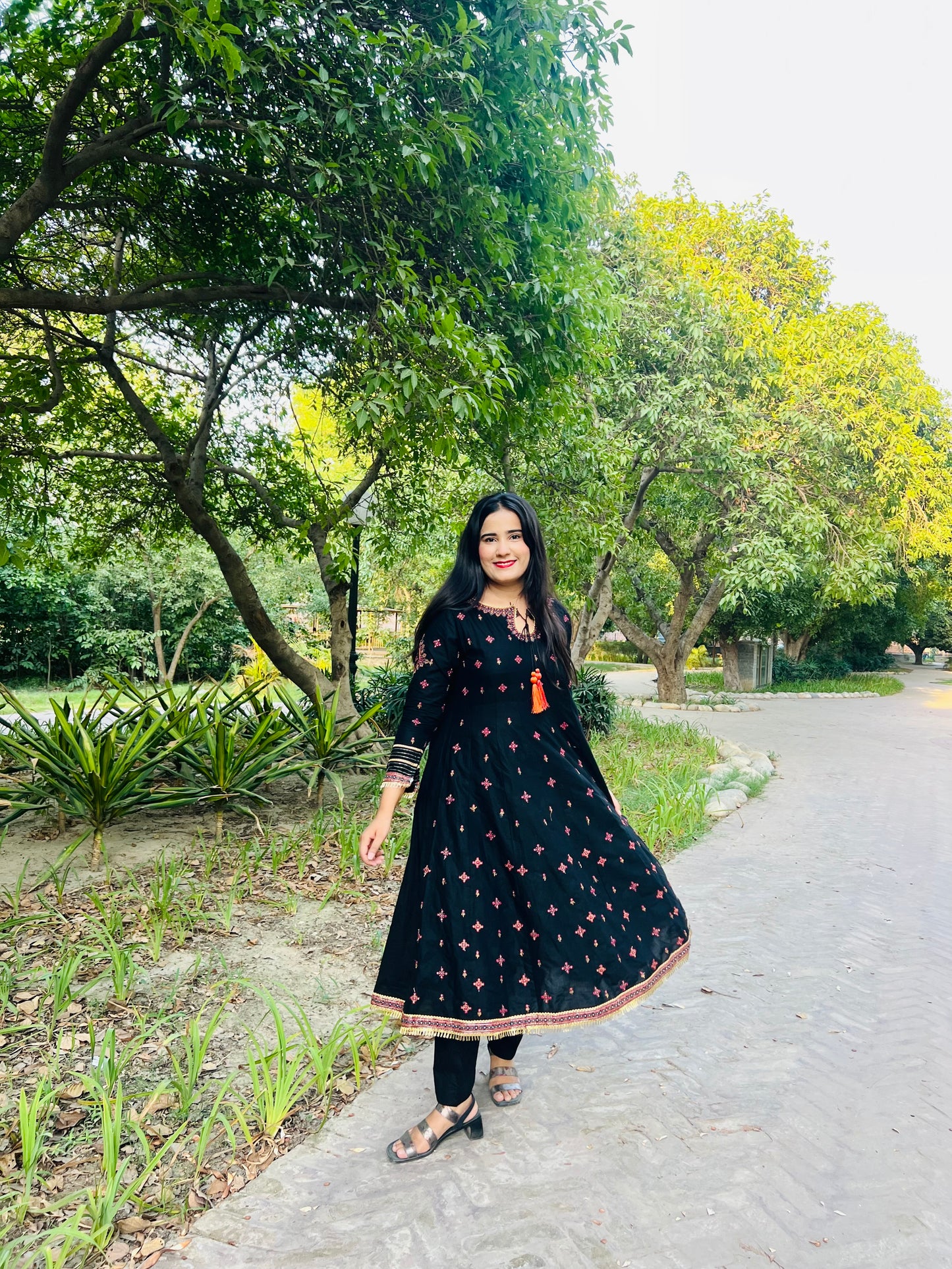 HREEM Maroon Embroidered Frock