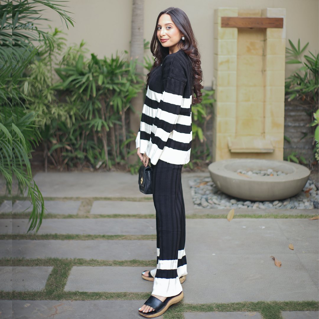 Black & White Sweater Knit Co-ord Set