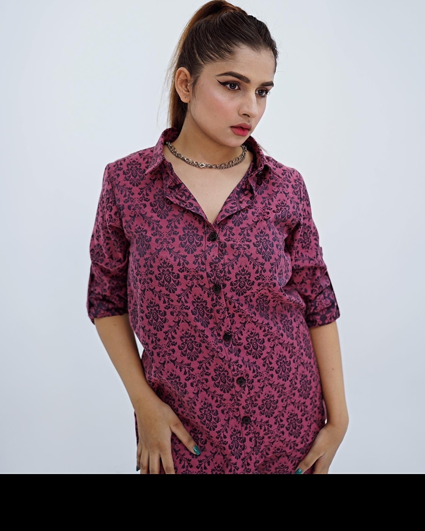 Magenta Jacquard Co-ord Set