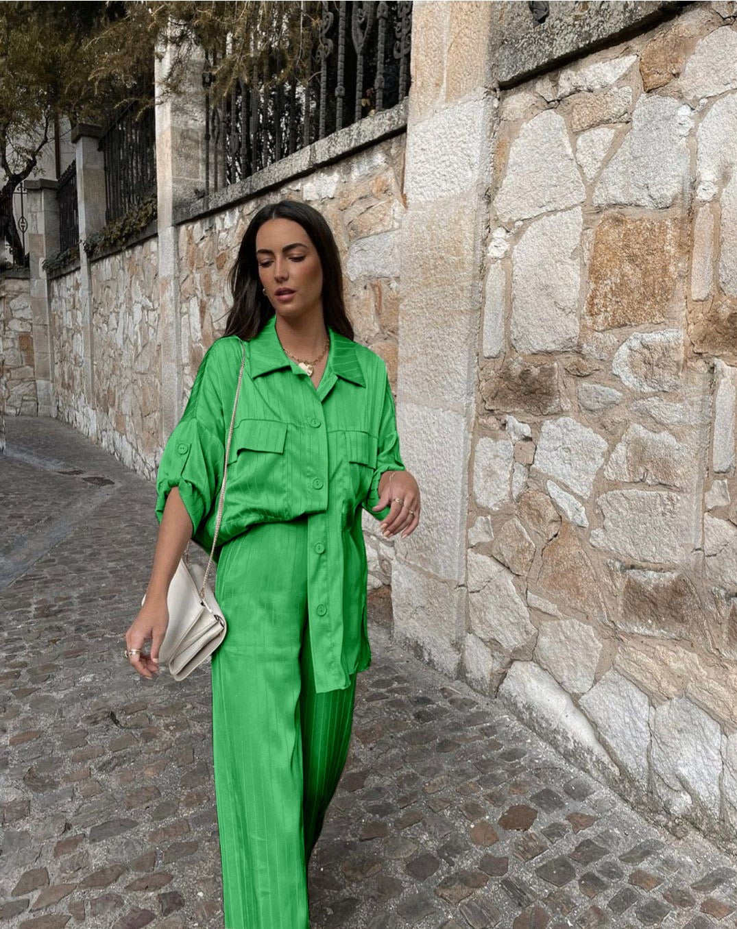 Zara Green Silk Co-ord Set
