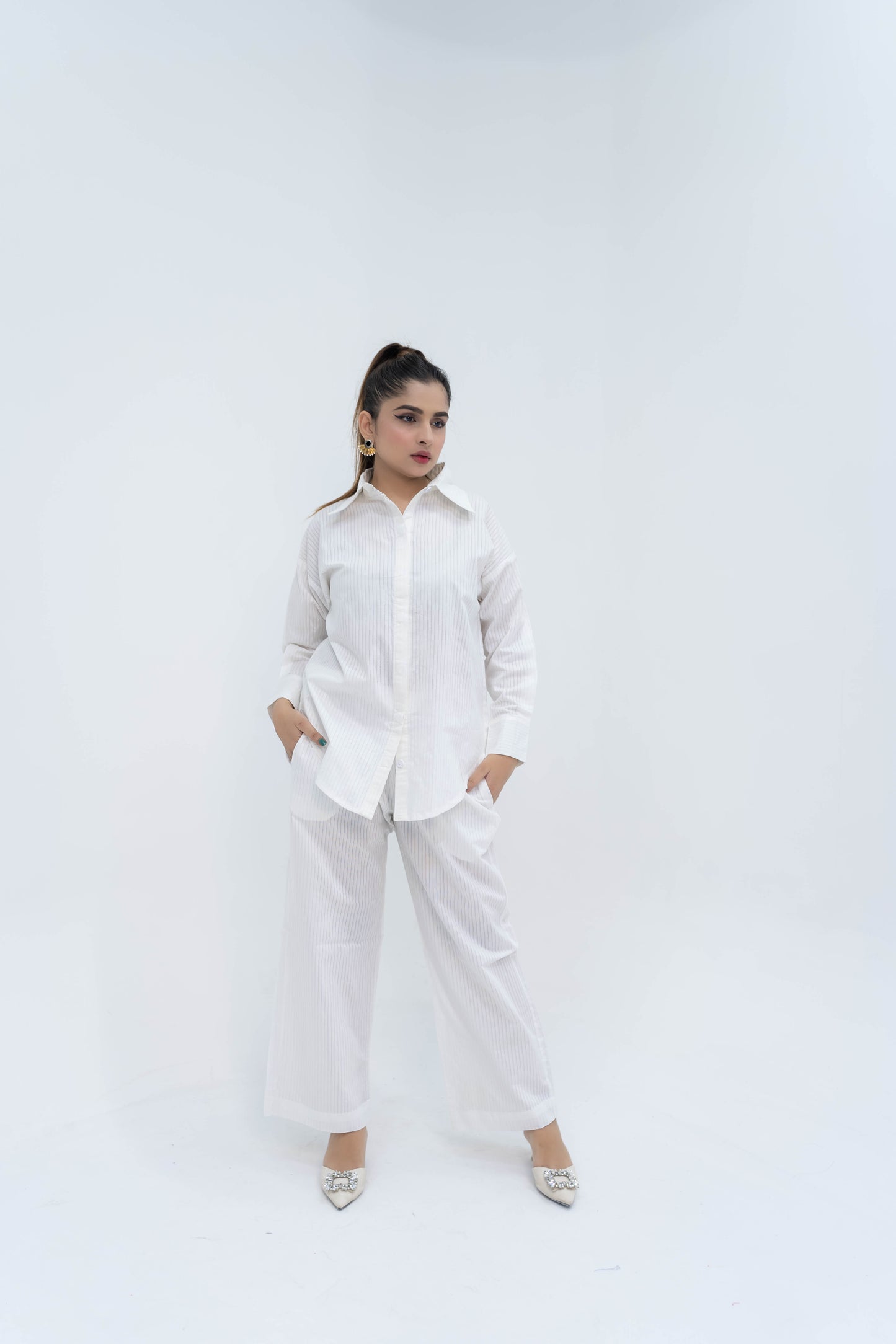 Snow-White Egyptian Cotton Co-ord Set