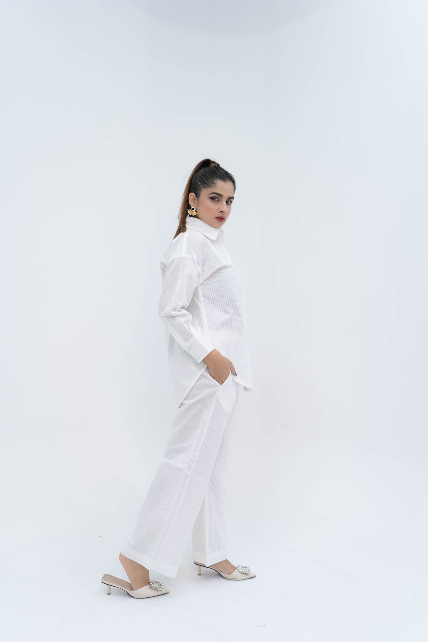 Snow-White Egyptian Cotton Co-ord Set