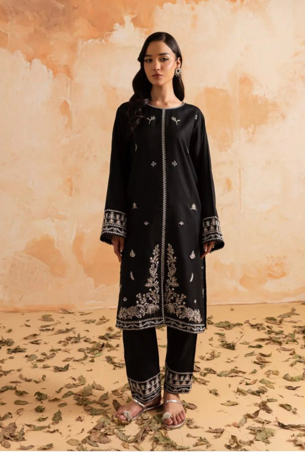Dastak Black Sequins Embroidered Set