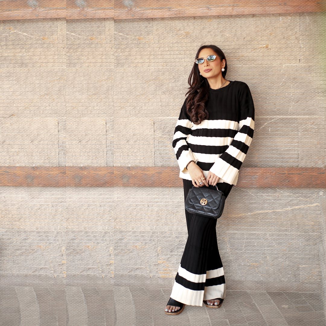 Black & White Sweater Knit Co-ord Set
