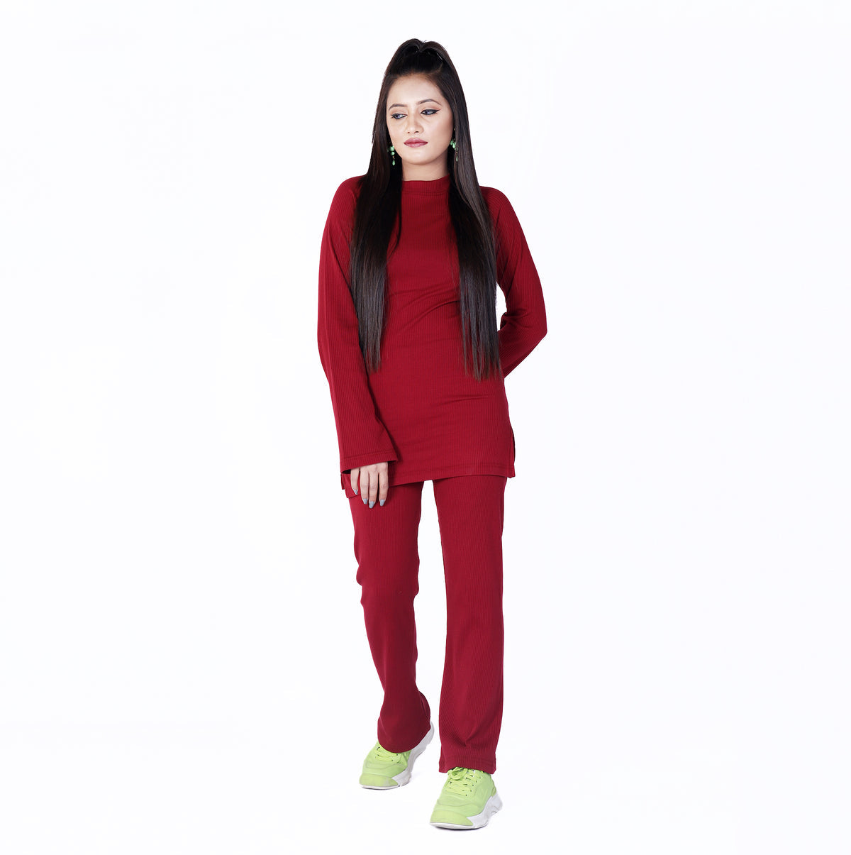 Ribbed Cotton Sweater Knit Co-ord Set 3 Colours