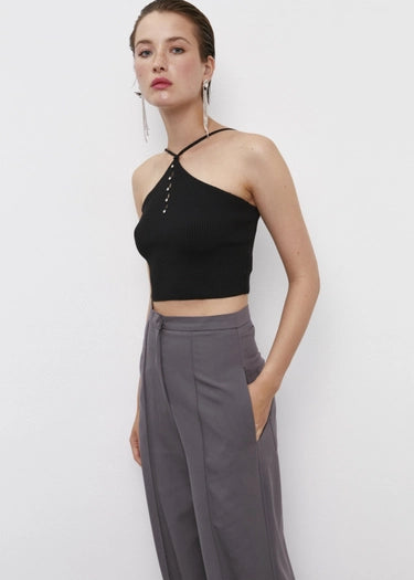 Stone Detailed Crop Top