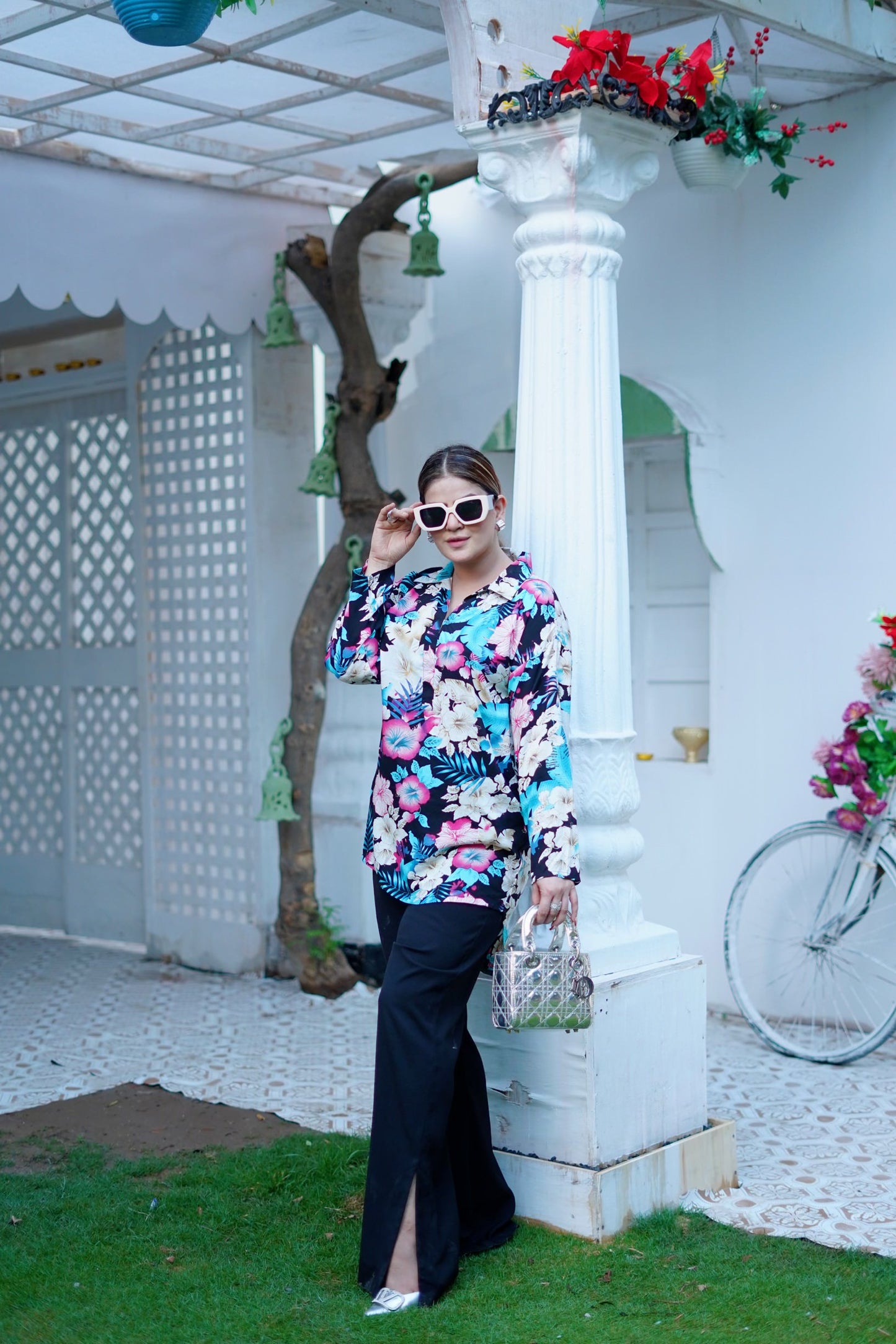 Poly Cotton Floral Top