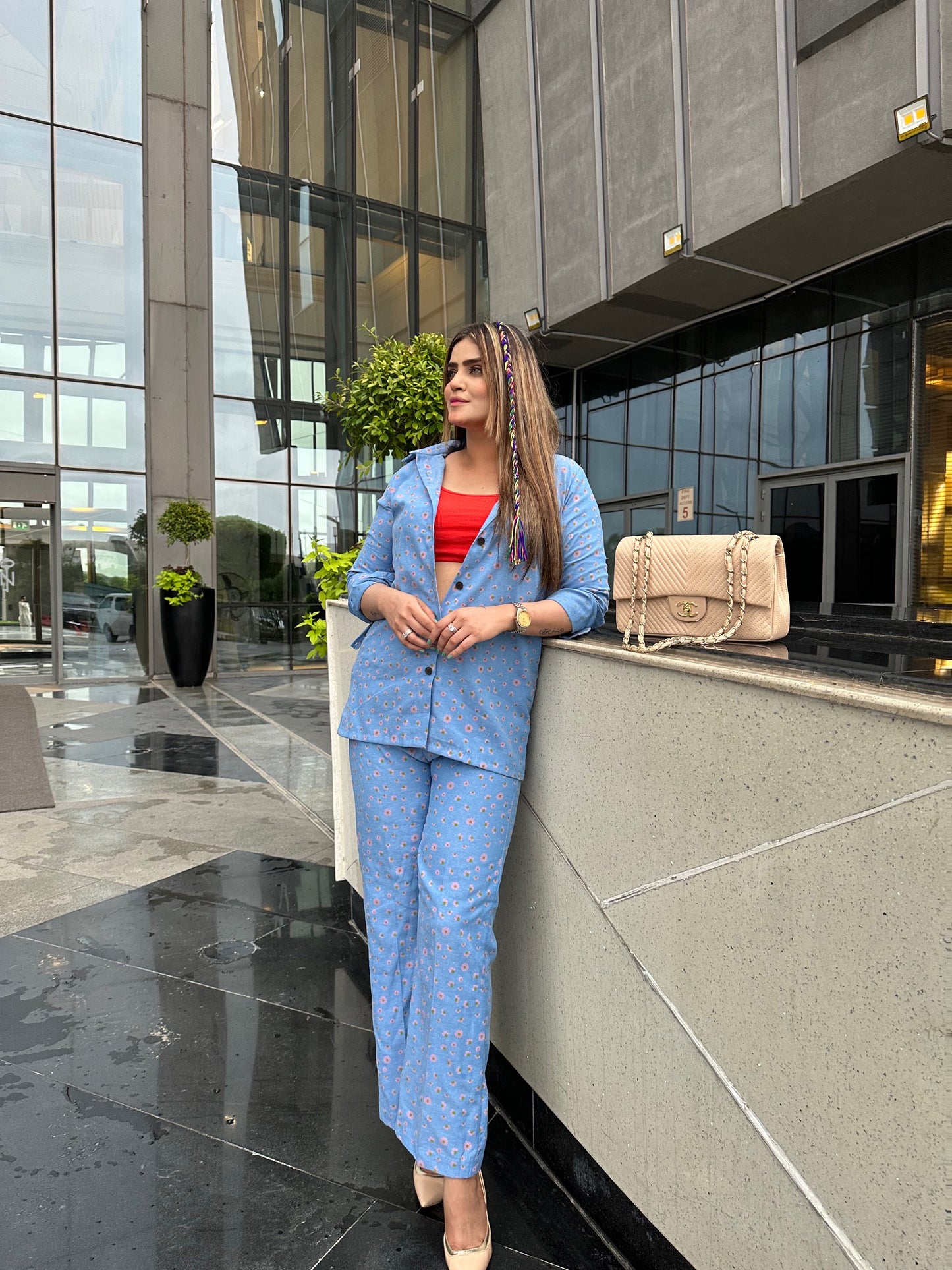 Blue Soft Denim Co-ord Set