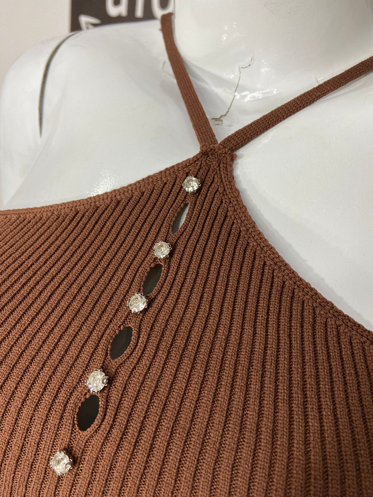 Stone Detailed Crop Top