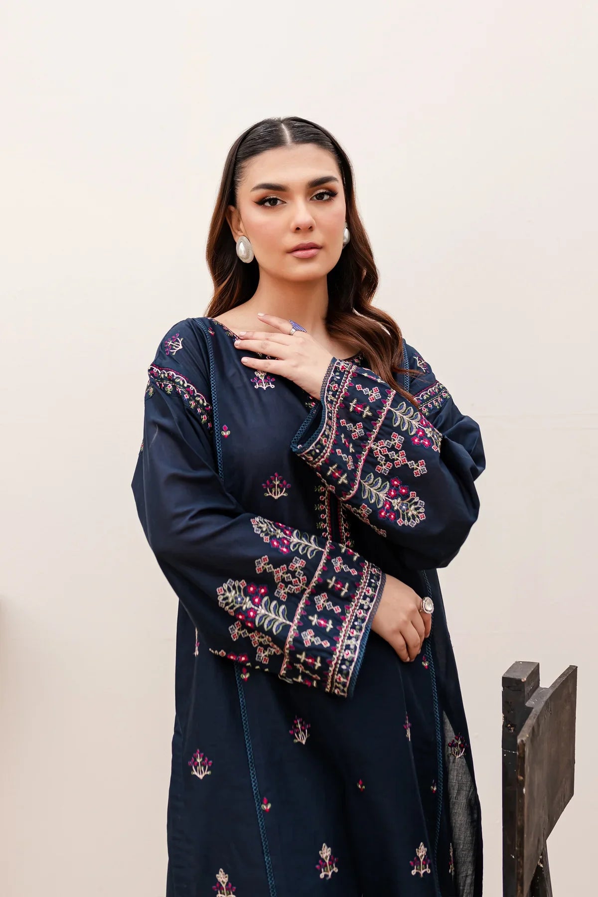 ZINCO FULLY EMBROIDERED STITCHED DRESS