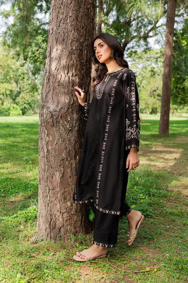 Black Buck 2-Pc EMBROIDERED STITCHED Co-ord Set