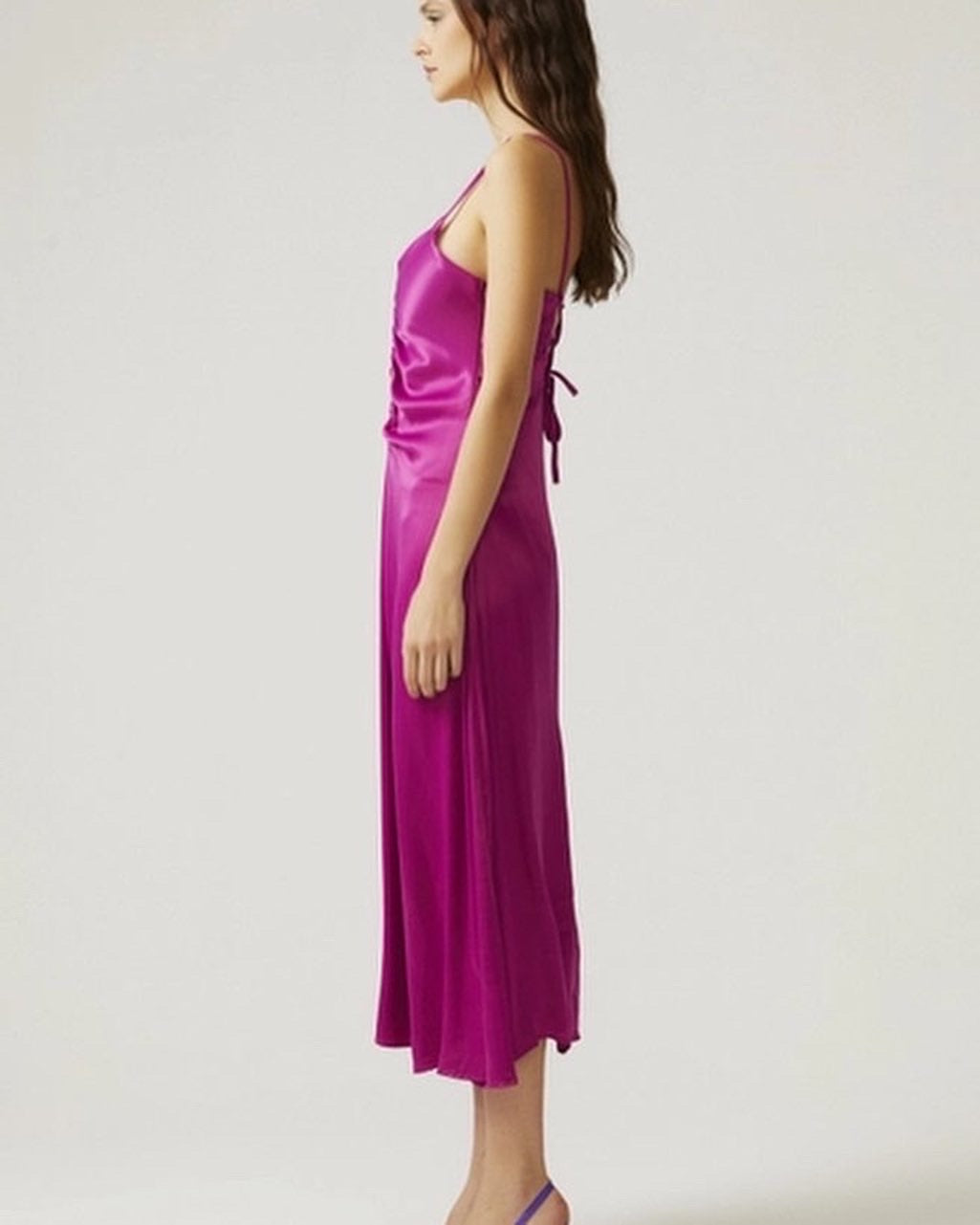 Pink Pleated Silk Dress