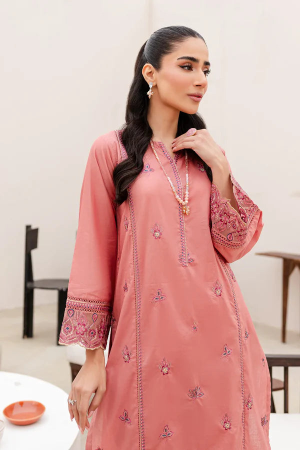 CANDID PEACH 2PC - EMBROIDERED LAWN DRESS