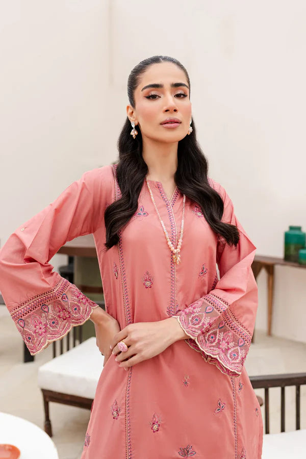 CANDID PEACH 2PC - EMBROIDERED LAWN DRESS