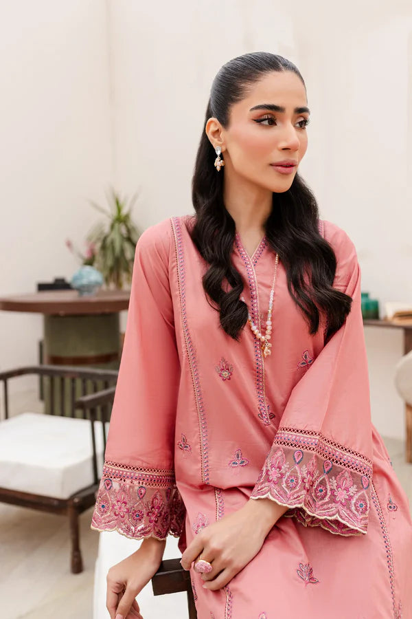 CANDID PEACH 2PC - EMBROIDERED LAWN DRESS