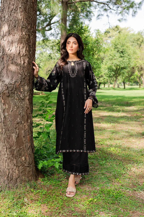 Black Buck 2-Pc EMBROIDERED STITCHED Co-ord Set