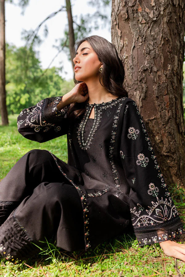 Black Buck 2-Pc EMBROIDERED STITCHED Co-ord Set