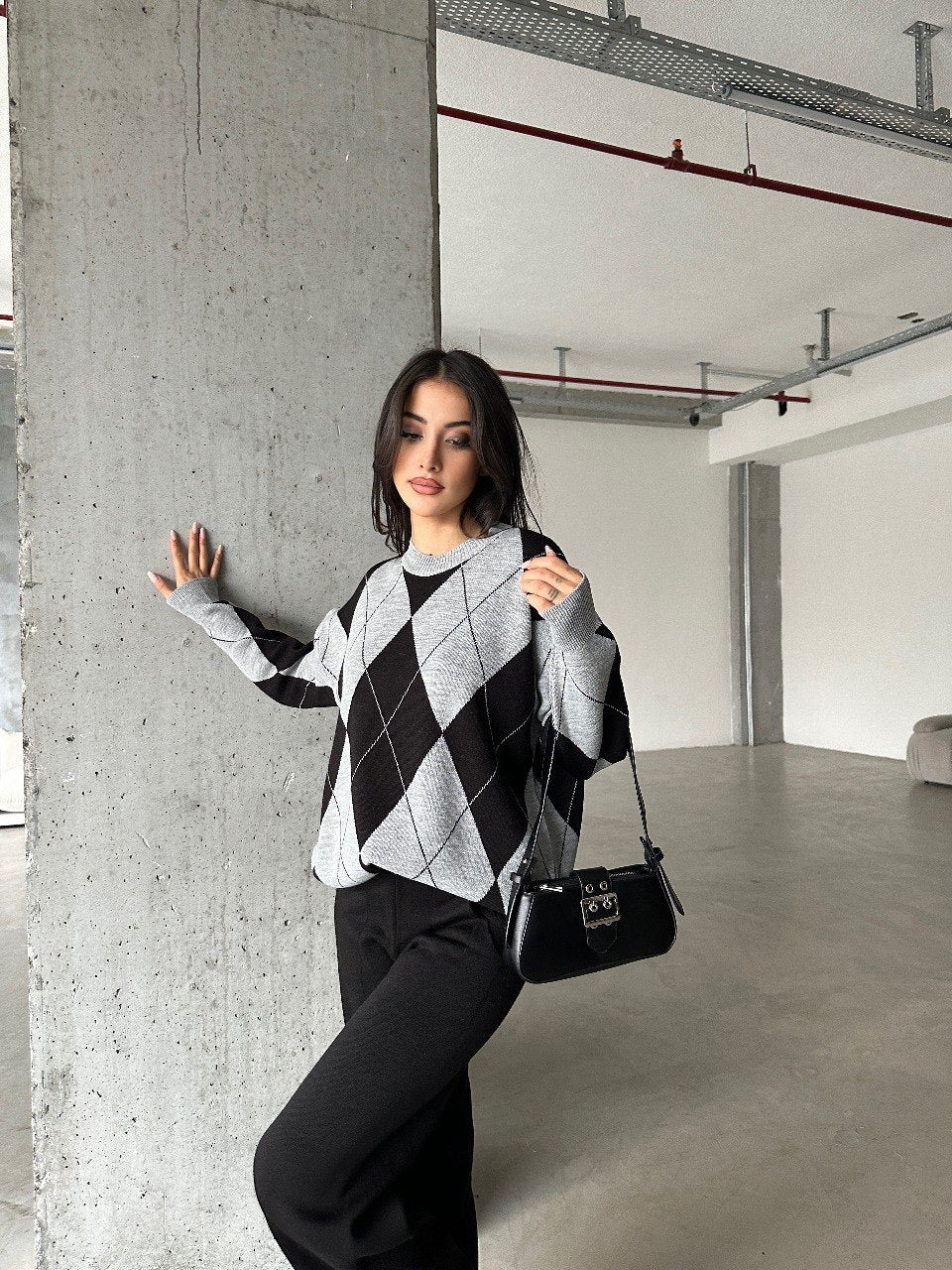 Black & Grey Sweater Knit Co-ord Set