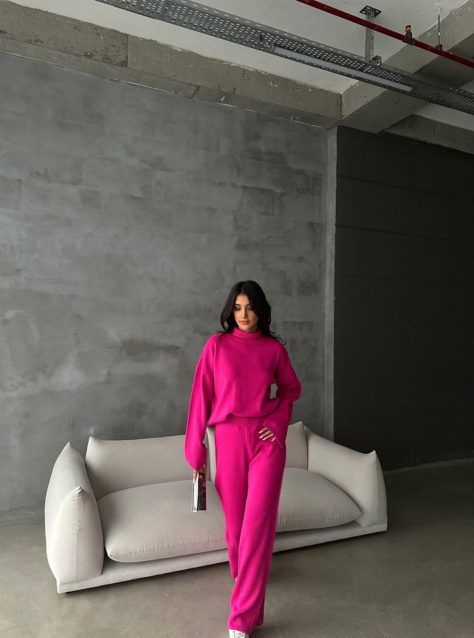 Fuchsia Sweater Knit Co-ord Set