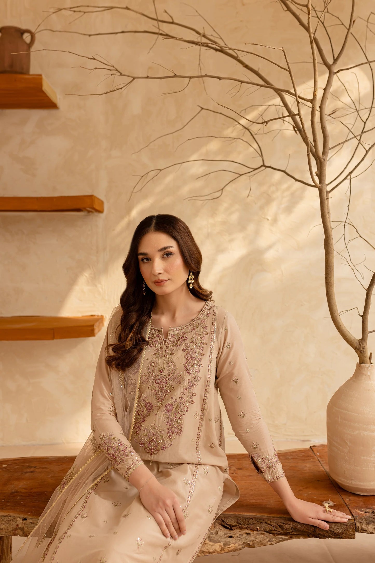 AURINA- 3PC EMBROIREDED DRESS