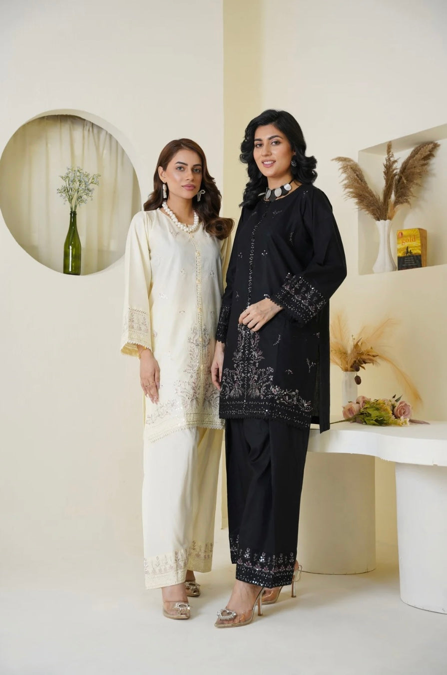 Rose White Farshi Shalwar Set