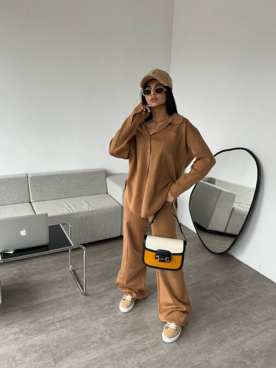 Camel Brown Sweater Knit Co-ord Set