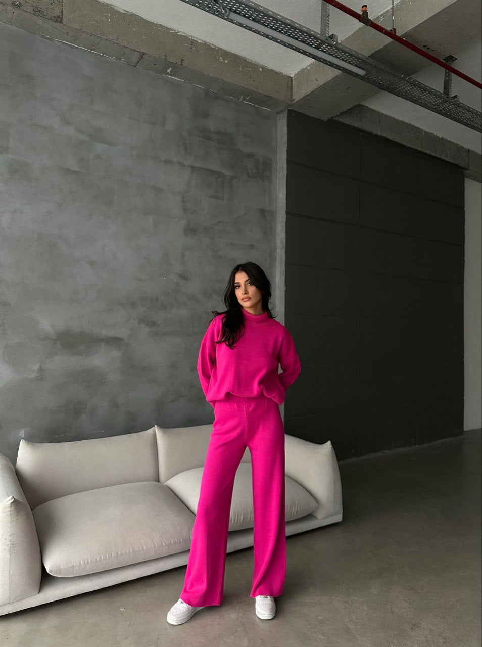 Fuchsia Sweater Knit Co-ord Set