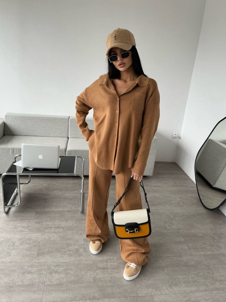 Camel Brown Sweater Knit Co-ord Set