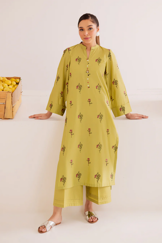 ANSA Apple Green Embroidered2Pc
