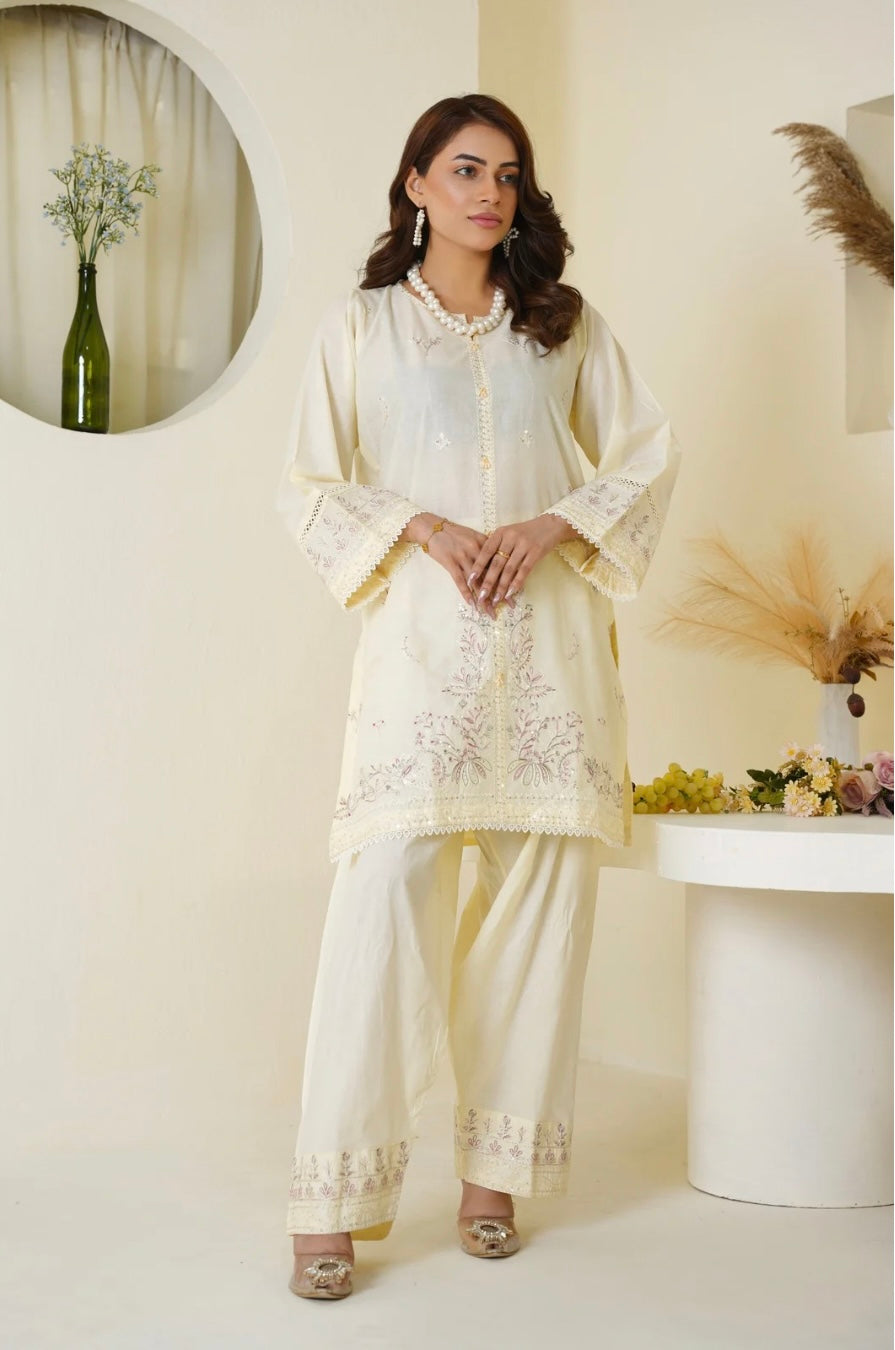 Rose White Farshi Shalwar Set