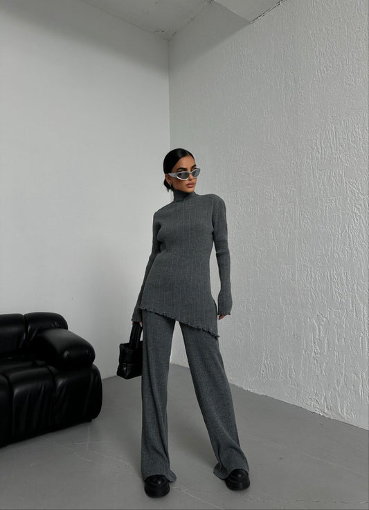 Grey Sweater Knit Co-ord Set