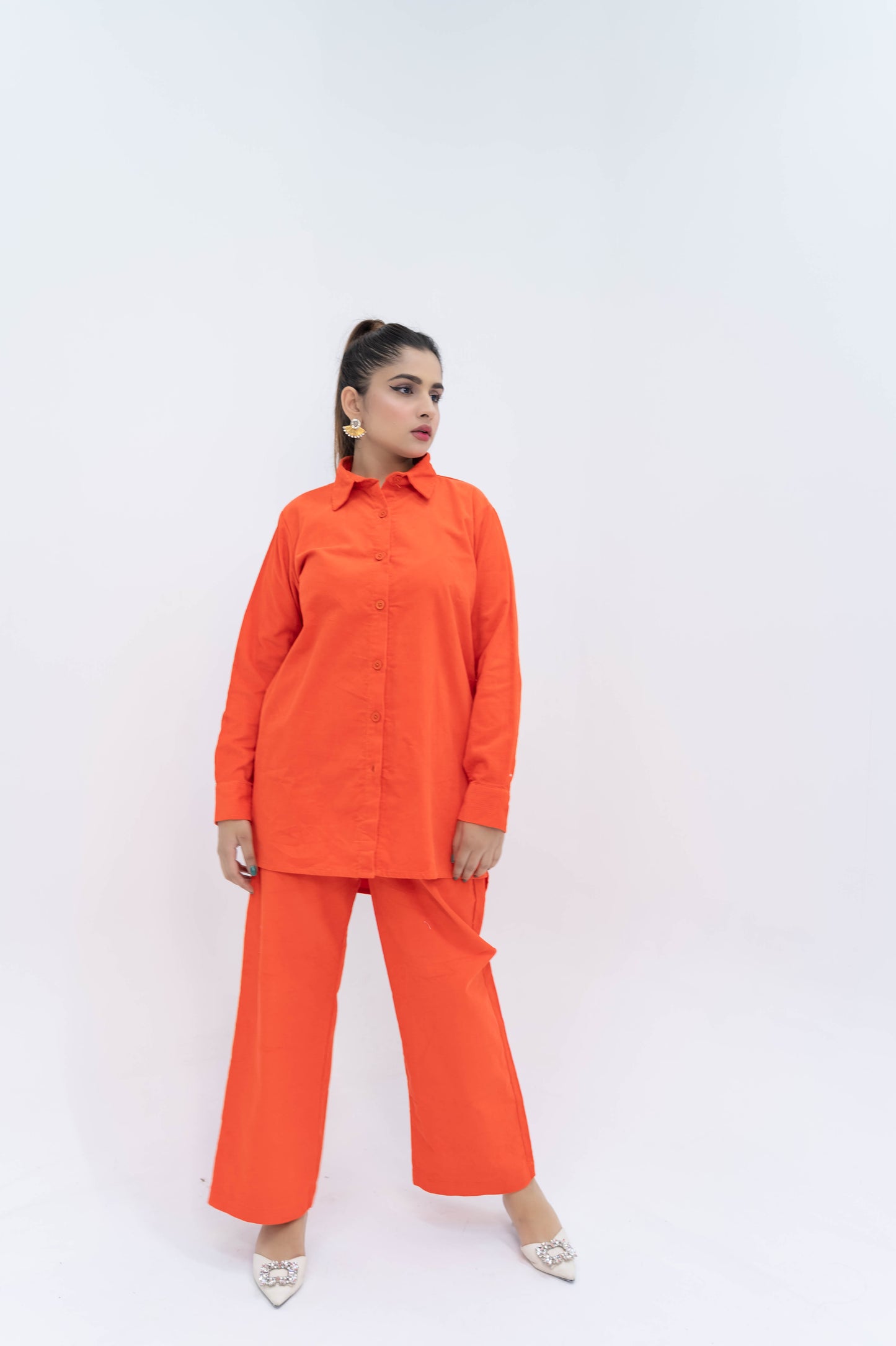 Orange Corduroy Co-ord Set